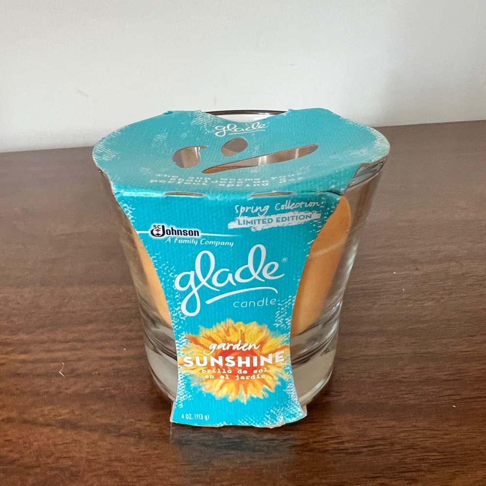 Glade Garden Sunshine Candle Limited Edition Spring Collection‎ 4 oz Orange Wax